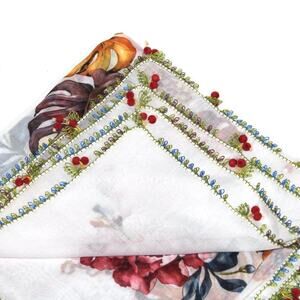 Tulbent Scarf Handmade Crochet Detailing NWOT